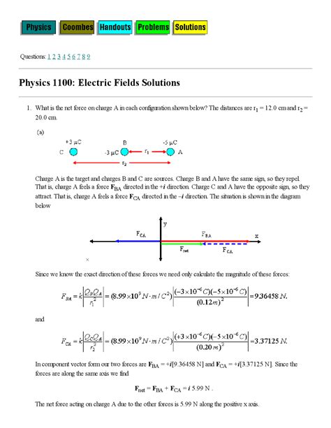 physics 1100 electric field solutions